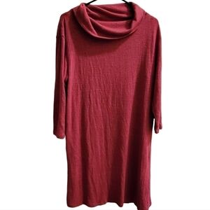 Southern Loving Mary Square Cranberry Cowl Neck Shift Dress Size Medium